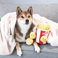 ZippyPaws dog toys Popcorn Bucket Interactive Burrow Plush Squeaky Dog Toy Set - 4 Pc