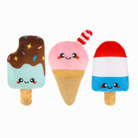 Hugsmart Products Inc dog toys Party Summar Cool Pup Ice Cream Squeaky Plush Dog Toy Set - 3 Pc