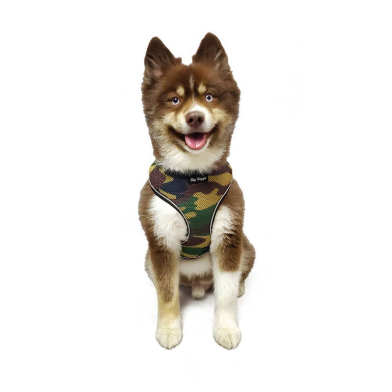 Barker's Bowtique Barker's Bowtique - Hip Doggie -  Ultra Comfort Harness-Camo - Multi: XS