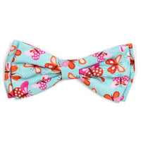 Butterflies Pale Blue Bow Tie Pet Collar Attachment - 2 Sizes