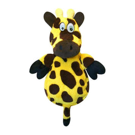 GoDog dog toys Hear Doggy Giraffe w/Chew Guard "Silent Squeak" Plush Dog Toy
