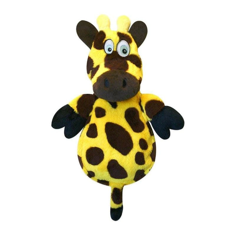 GoDog dog toys Hear Doggy Giraffe w/Chew Guard "Silent Squeak" Plush Dog Toy