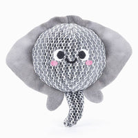 Hugsmart Products Inc dog toys Ocean Pals Stingray Smiley Face Super Ball Mesh Plush Dog Toy