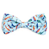 The Worthy Dog Bow Tie SM Gone Fishin' Blue Bow Tie - 2 Sizes