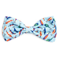 The Worthy Dog Bow Tie SM Gone Fishin' Blue Bow Tie - 2 Sizes