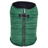 Doggie Design Jackets XS Zip-up Dark Green Fleece Lined Dog Puffer Vest