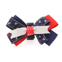 Pooch Outfitters Bow Tie Anchor Red White & Blue Bow Pet Collar Attachment