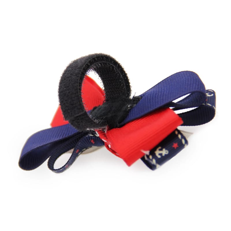 Pooch Outfitters Bow Tie Anchor Red White & Blue Bow Pet Collar Attachment