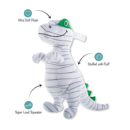 Petshop by Fringe Studio dog toys Keepin' It Under Wraps Mummy Rex Plush Squeak Dog Toy