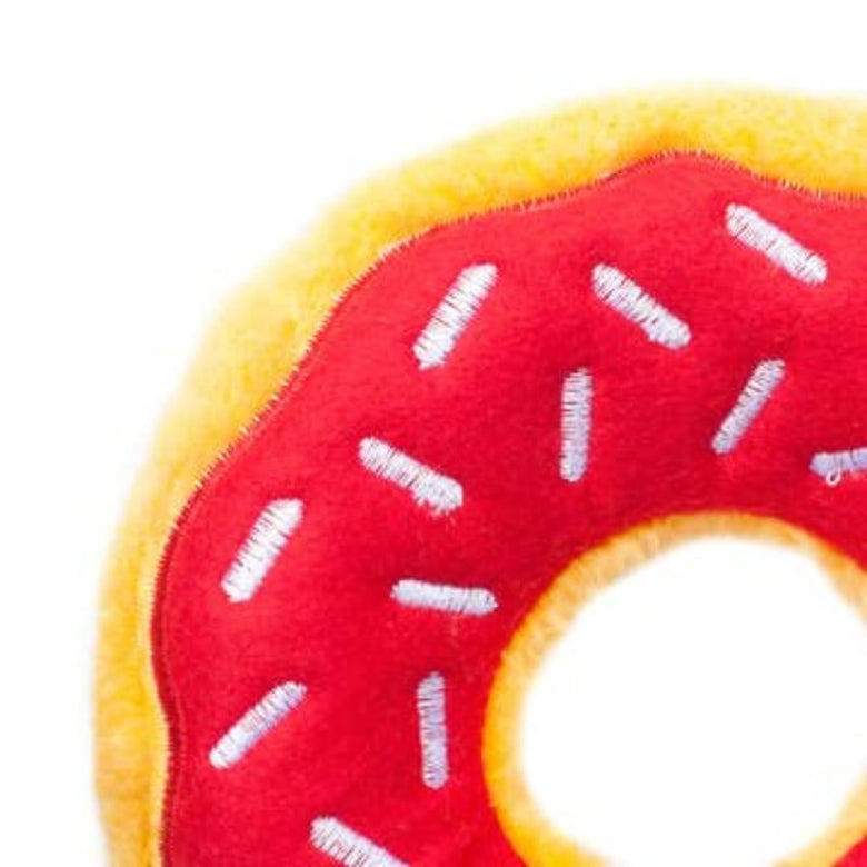 Zippypaws dog toys Holiday Cherry Red Donutz Sprinkles Squeaky Dog Toy