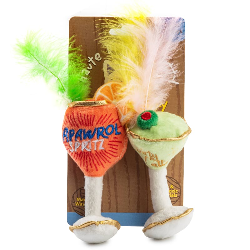 Haute Diggity Dog Cat Toys Kitty Cocktails Fun Cat Toy Set - 2 Pk