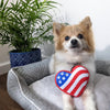 Paws & Stripes Heart Patriotic Plush Squeaky Dog Toy (Double Sided) - 2 Sizes