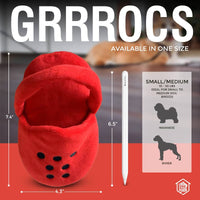 Chomp Haus Dog Toys Grrrocs Plush Shoe Squeaky Red Dog Toy