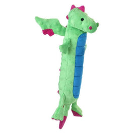 GoDog dog toys Skinny Dragons w/Chew Guard Plush Green Dog Toy
