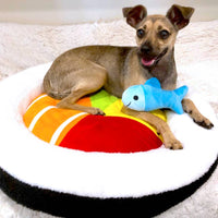 TONBO pet beds Sushi Roll Pet Bed and Fish Crinkle Toy