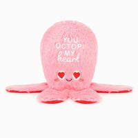 Hugsmart Products Inc dog toys Woof Love You Octopi My Heart Plush Squeak Dog Toy