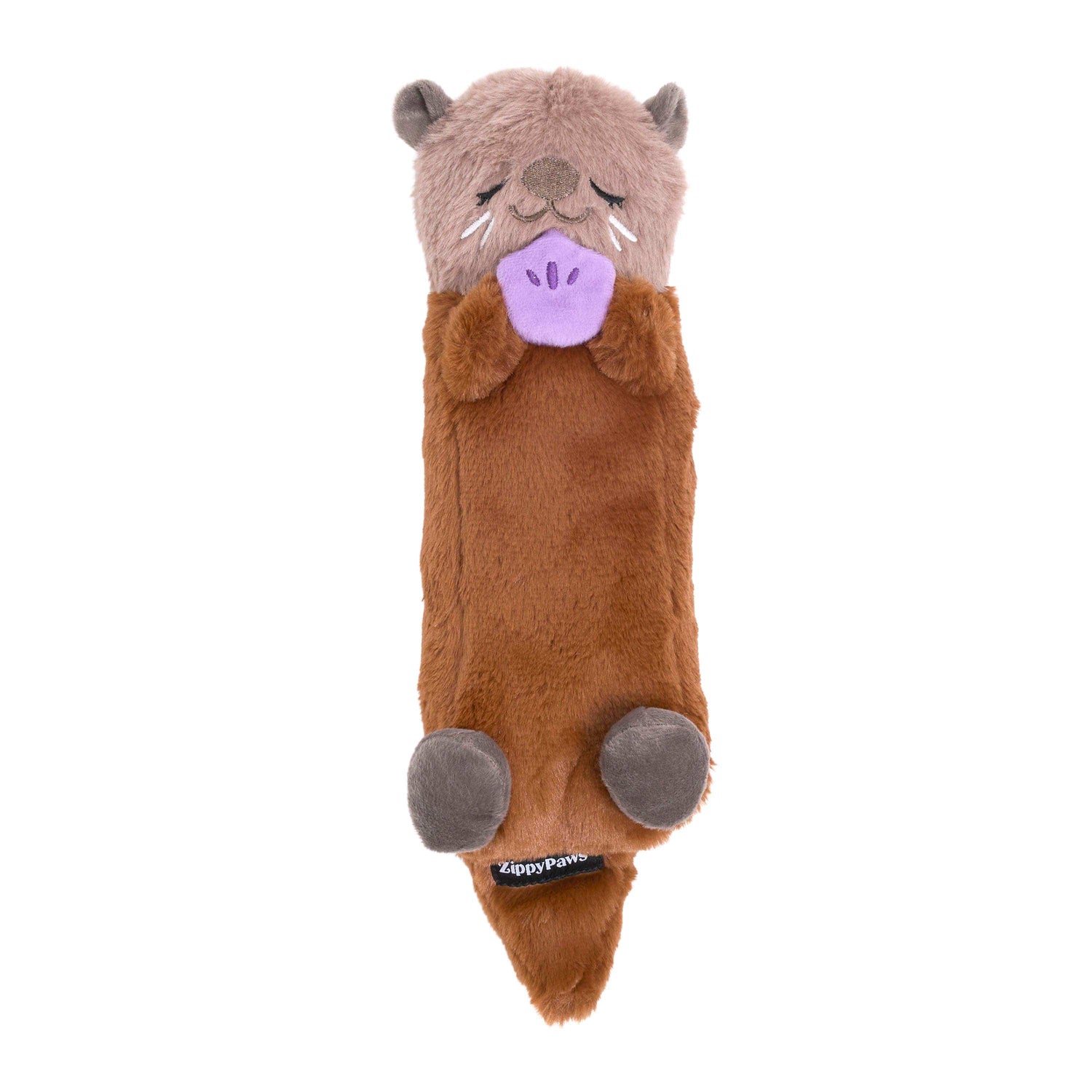 ZippyPaws dog toys Otter Snooziez with Shhhqueaker Plush Dog Toy