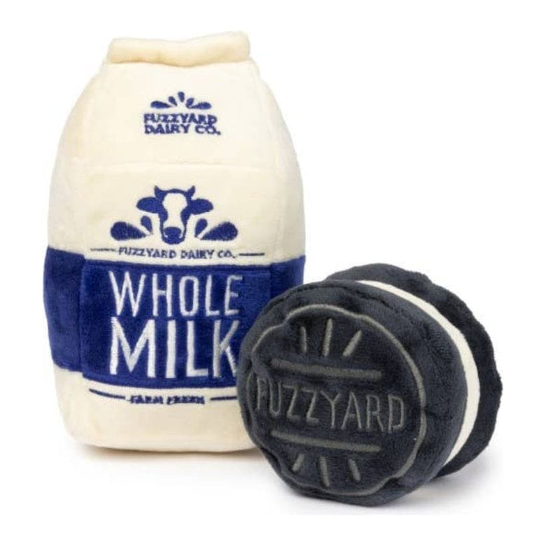 FuzzYard dog toys Milk & Cookie Plush Dog Toy Set - 2pk