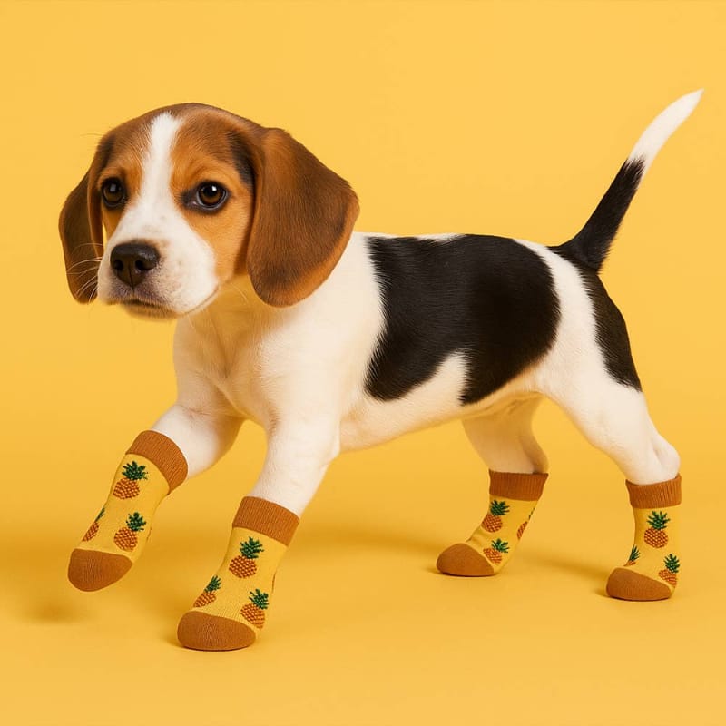 Extreme Fit Wholesale Pet Socks Yellow Pineapple Matching Pet & Owner Fun Socks - One Size Fits Most
