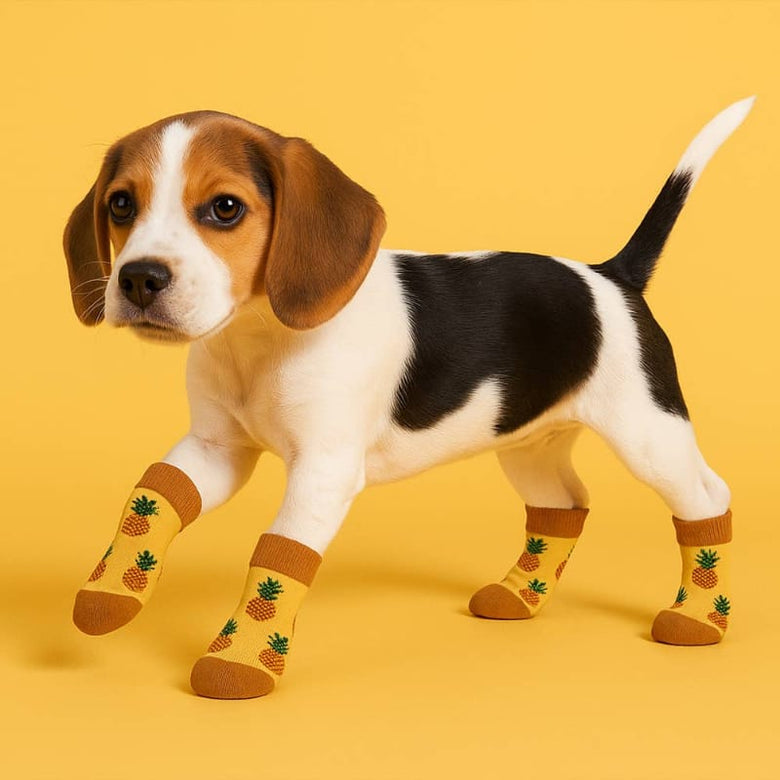 Extreme Fit Wholesale Pet Socks Yellow Pineapple Matching Pet & Owner Fun Socks - One Size Fits Most