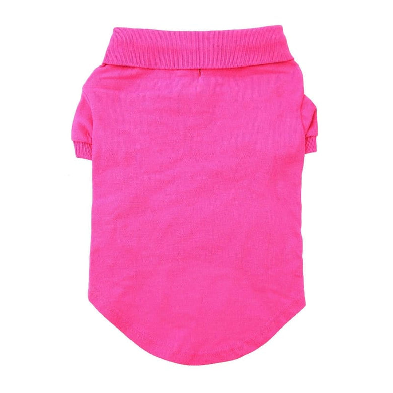 Doggie Design Tee's SM Raspberry Sorbet Solid Collared Dog Polo Shirt