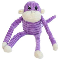 ZippyPaws dog toys Spencer Crinkle Monkey Purple Plush Squeak Dog Toy - Sm