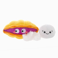 Hugsmart Products Inc dog toys Ocean Pals Peeky Eye Clam Plush Squeak Dog Toy