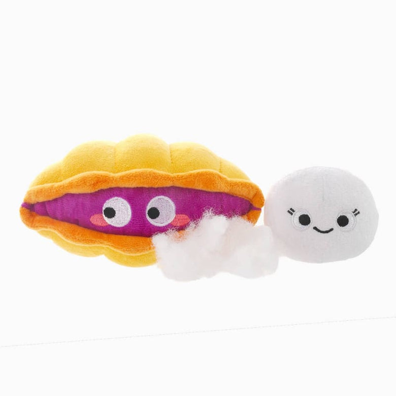 Hugsmart Products Inc dog toys Ocean Pals Peeky Eye Clam Plush Squeak Dog Toy
