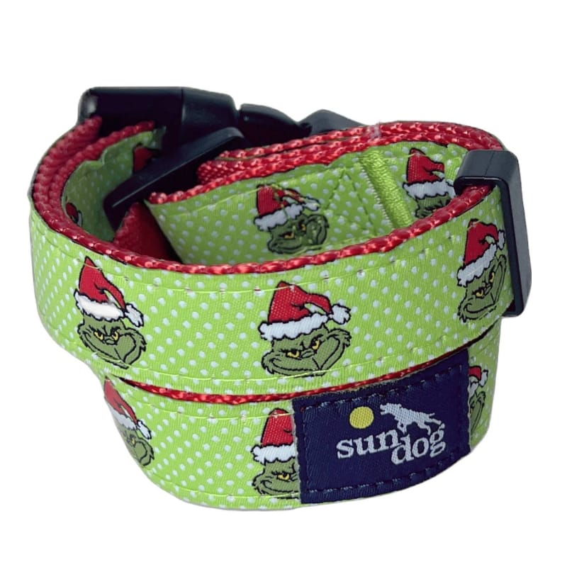 Sun Dog COLLARS XS Holiday Grouchy Grinch Green Dog Collar