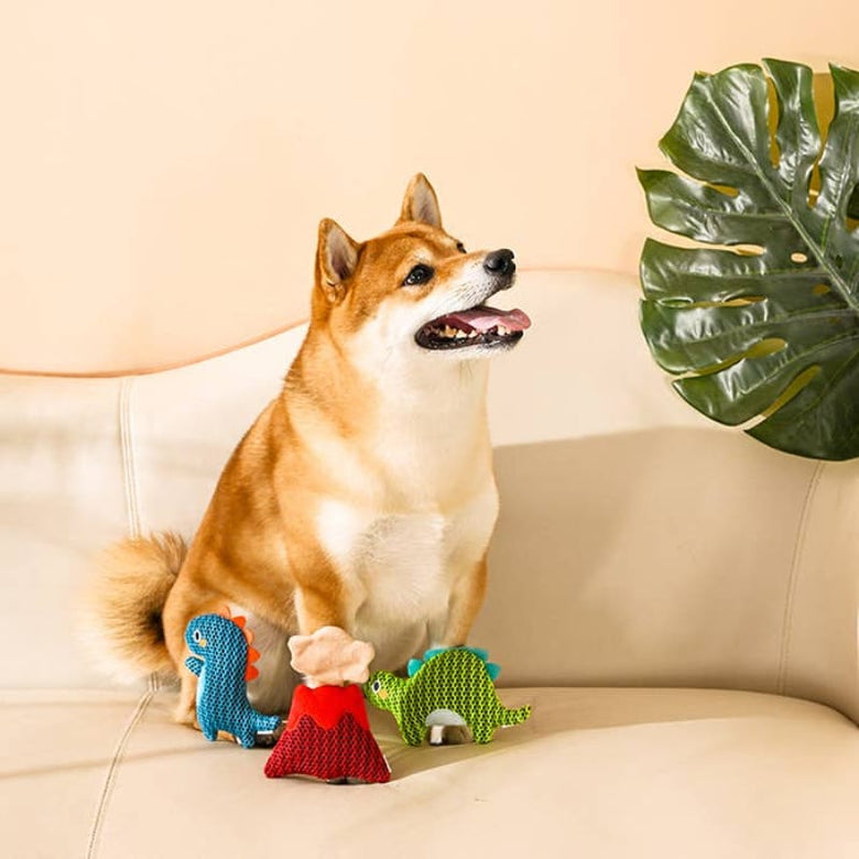 Hugsmart Products Inc dog toys Dinosaur Land Dino Buds Plush Dog Toy Set - 3 Pc