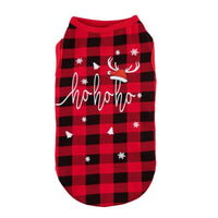 Barker's Bowtique Tee's XS Ho Ho Ho Red Plaid Christmas Holiday Pet Tank