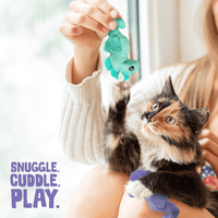 SnugArooz Cat Toys Kitty Seahorses Purple & Green Plush Cat Toy Set - 2pk