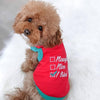 Parisian Pet Tee's Naughty Nice I Tried Christmas Holiday Red Embroidered Dog T-Shirt