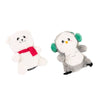 Christmas Holiday Cheeky Chumz Jr Snow Owl & Polar Bear Plush Dog Toy Set - 2 Pk
