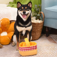 Hugsmart Products Inc dog toys Picnic Time Basket Multi Part Interactive Plush Dog Toy Set - 4 Pc