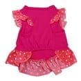 AE dog apparel Mommy's Little Love Hot Pink and Polka Dots Ruffled Dog Dress