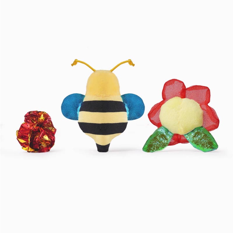 Hugsmart Products Inc Cat Toys Meow Buddies Spring Flower & Bee Cat Toy Set - 3 pc