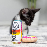Huxley & Kent Cat Toys Rainbow Donut & Kitty Klaw Passion Fruit Plush Cat Toys - 2pk