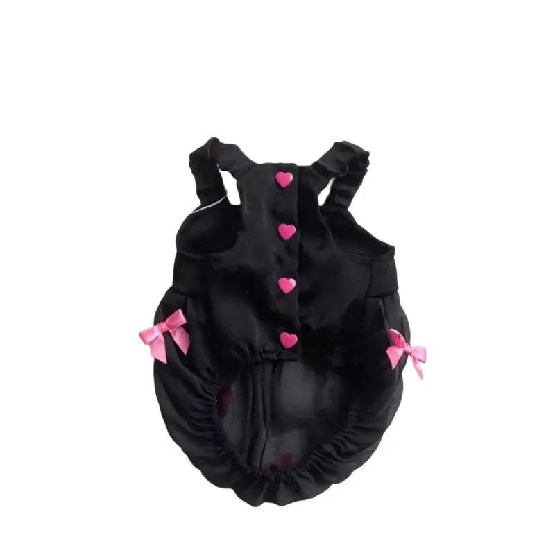 AE dog apparel Bow Bubble Black and Pink BB Pet Dress
