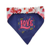 Barker's Bowtique Bandanas Love/Scattered Hearts Two-Sided Dog Bandana