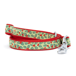 Christmas Holly Red / Green Festive Holiday Dog Leash - 2 Sizes