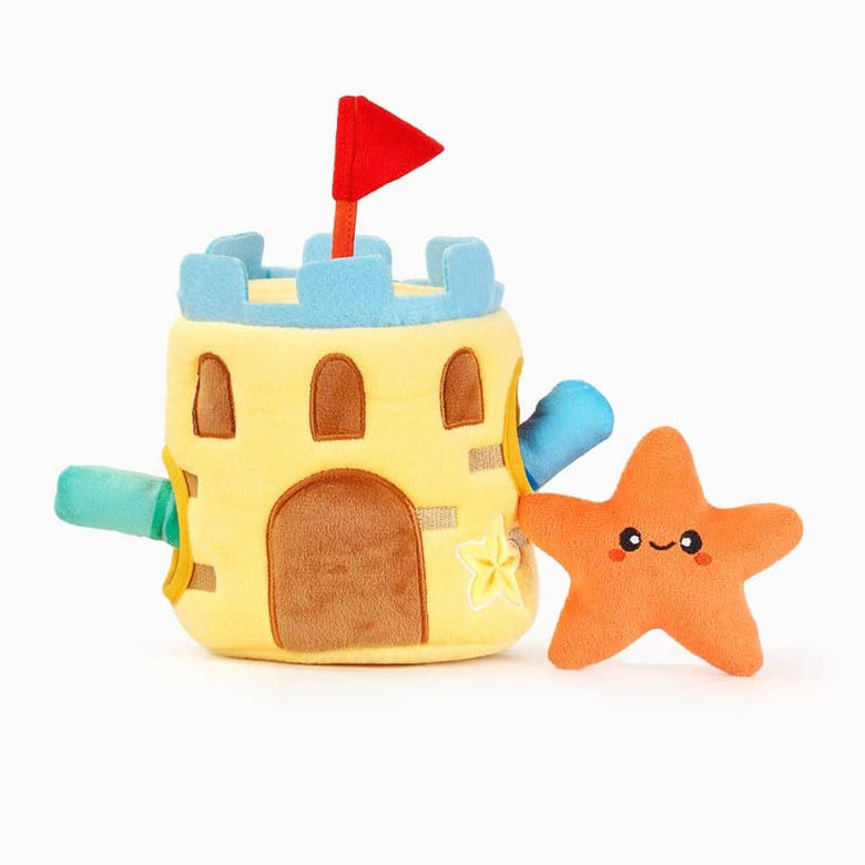 Hugsmart Products Inc dog toys Beach Daze  Sand Castle Interactive Plush Dog Toy Set - 4 Pc