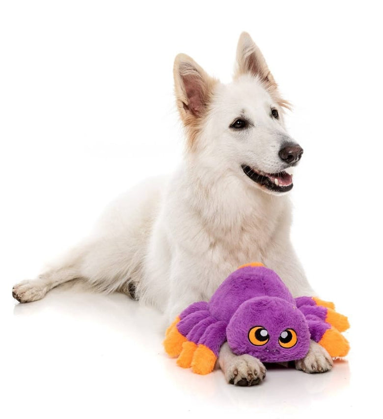FuzzYard dog toys Halloween Weborah The Spider Purple/Orange Plush Squeak Dog Toy