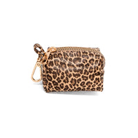 Neighborwoof Waste Bag Dispenser Leopard Print Handcrafted Leather Pet Waste Bag Case Dispenser