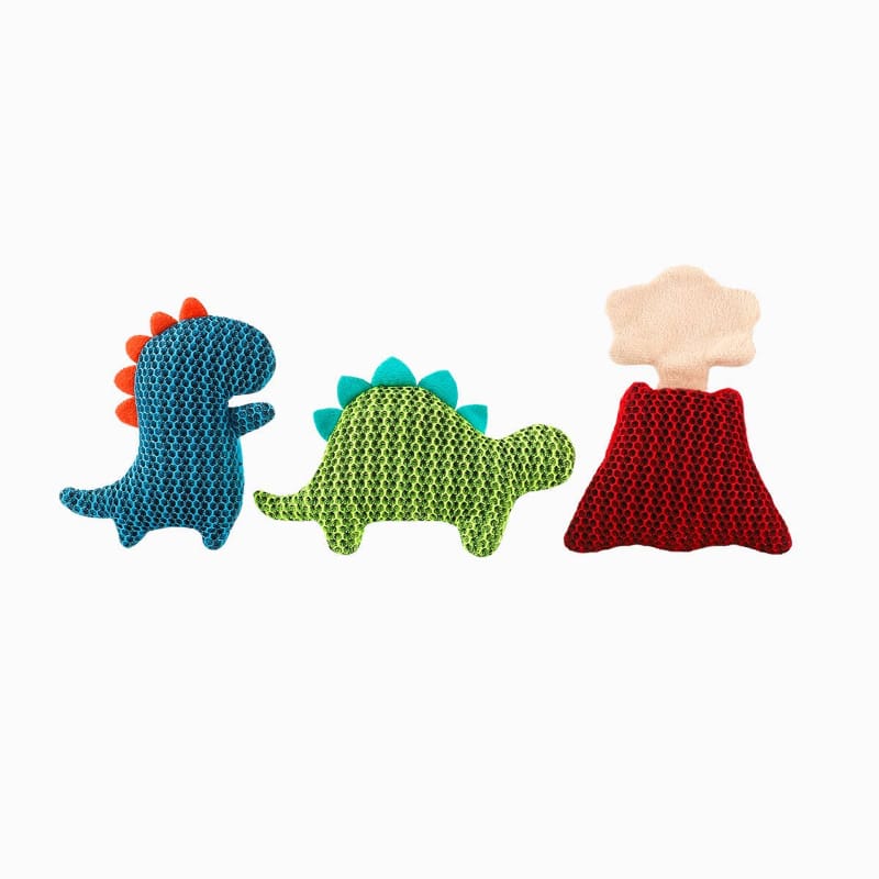 Hugsmart Products Inc dog toys Dinosaur Land Dino Buds Plush Dog Toy Set - 3 Pc