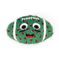 The Worthy Dog Cat Toys Football Smiles Green Plush Cat Toy