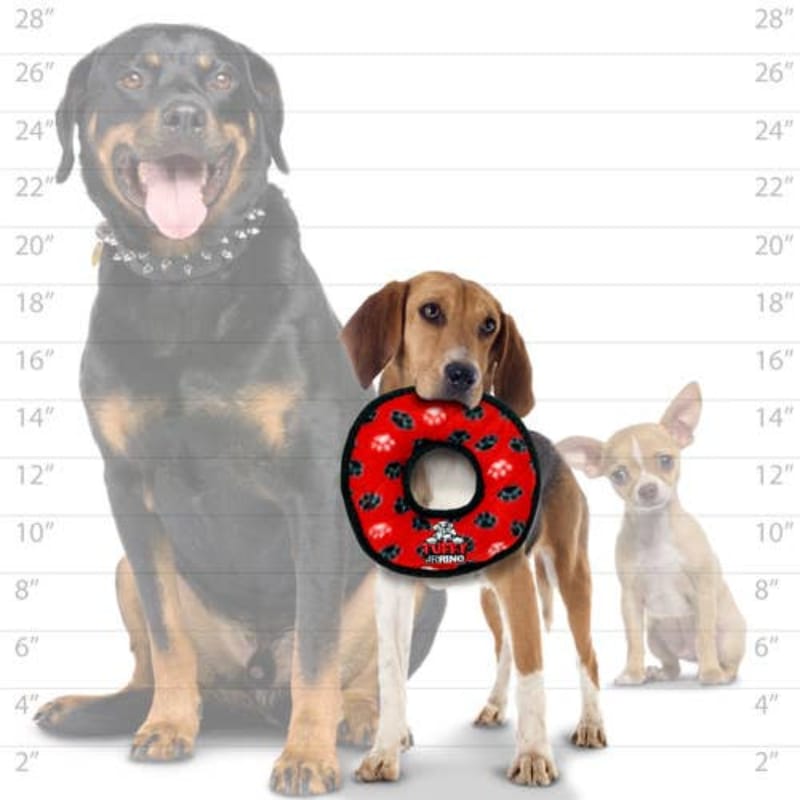 VIP Products/Tuffy dog toys Tuffy Ultimate Ring Red Paws Durable Tough Jr Dog Toy