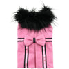 Doggie Design, Inc. Jackets-Coats XS Wool Blend Pink Faux Fur Collar Classic Dog Harness Coat with matching Leash