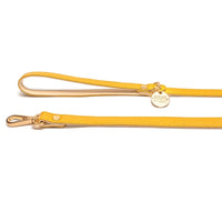 Neighborwoof Leashes Canary Yellow Handcrafted Leather Gold Hardware Dog Leash: 3/4"