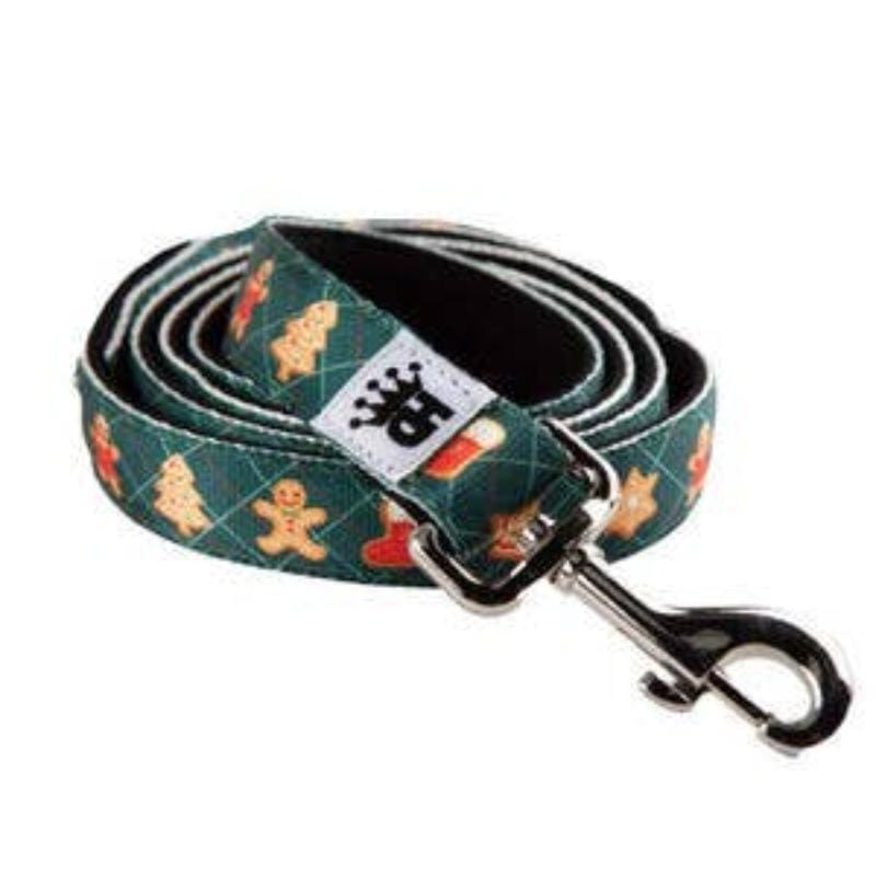 Barker's Bowtique Leashes Christmas Gingerbread Adjustable Dog Leash